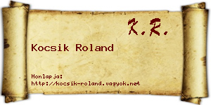 Kocsik Roland névjegykártya