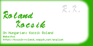 roland kocsik business card